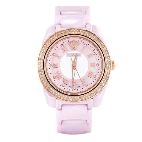 versace pink ceramic watch|versace watch unisex.